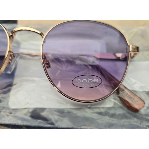 Bebe Bbop Sunglasses - rose gold, BEBE Round Sunglasses. - Picture 6 of 10